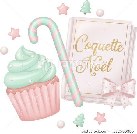 Festive pastel Christmas treats and a Coquette Noel book 132599890