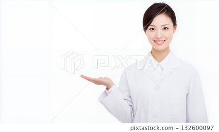 A woman in a white coat A woman in a white coat 132600097