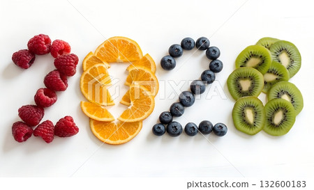 Celebrate 2026 with vibrant fruit art, a healthy lifestyle concept ideal for wellness blogs and nutrition campaigns Celebrate 2026 with vibrant fruit art, a healthy lifestyle concept ideal for wellness blogs and nutrition campaigns 132600183