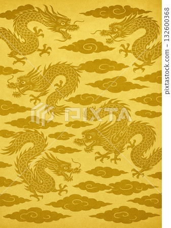 龍和雲圖案背景 132600368