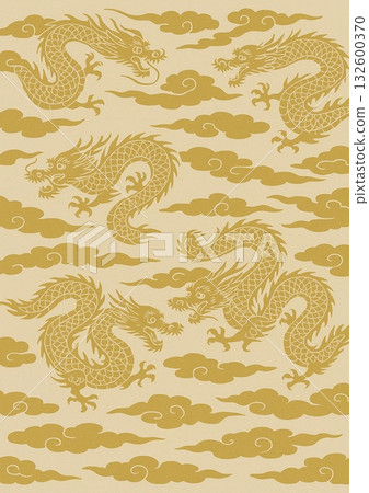 龍和雲圖案背景 132600370