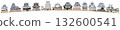 Wooden castle tower, horizontal title, arched 132600541