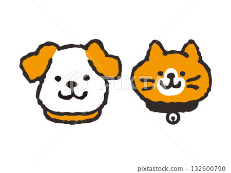 戴著項圈的狗和貓 132600790