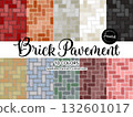 Set of different colored seamless patterns brick sidewalk 132601017