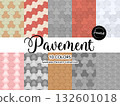 Set of seamless patterns in different colors Sidewalk 132601018