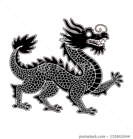 Stylized Chinese Dragon Illustration 132601044