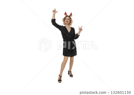 Festively dressed for New Year celebration, isolated, PNG Festively dressed for New Year celebration, isolated, PNG 132601130