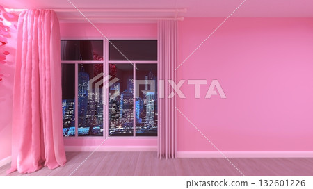 Living room with night view Living room with night view 132601226