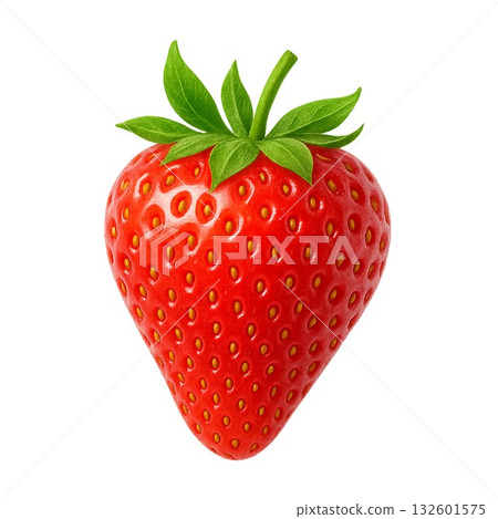 草莓的逼真剪紙插圖，背景透明。 132601575