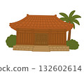 Okinawa traditional house illustration, Shisa Okinawa traditional house illustration, Shisa 132602614