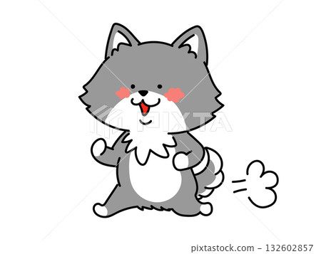 微笑的狗狗奔跑 132602857