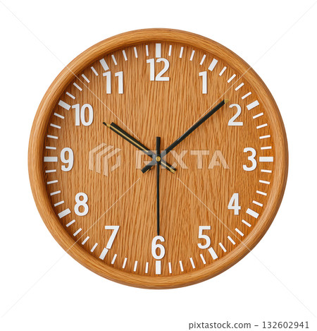 Elegant Wooden Wall Clock with Clear Numbers and Minimalist Design for Modern Home Decor 132602941