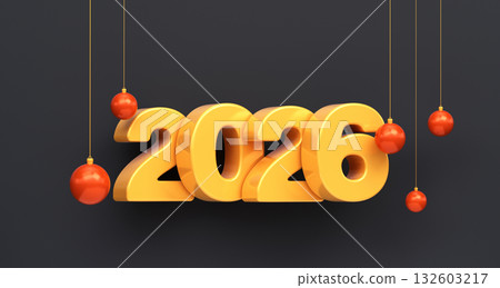 3D illustration Happy New Year 2026 132603217