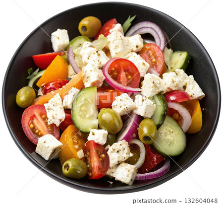 greek salad with vegetables 132604048