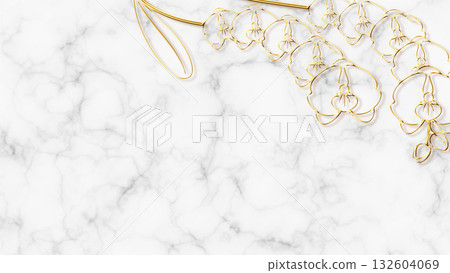 Gold orchid and marble background Gold orchid and marble background 132604069