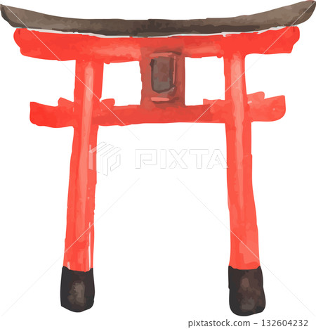 Shrine torii gate illustration vector 132604232