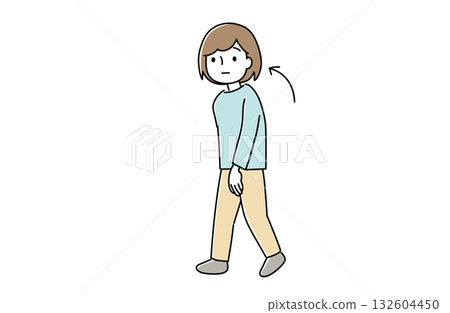 一個駝背的女人走路 一個駝背的女人走路 132604450