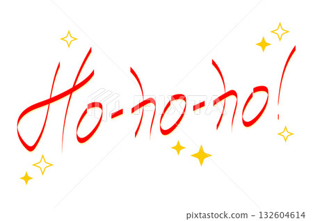 Cheerful holiday greeting Ho ho ho with red letters and yellow stars, perfect for Christmas themed designs. Cheerful holiday greeting Ho ho ho with red letters and yellow stars, perfect for Christmas themed designs. 132604614