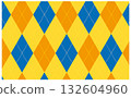 Yellow and blue pop argyle pattern background material 132604960