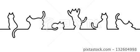 貓咪圖案線條材料 132604998