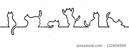貓咪圖案線條材料 132604999
