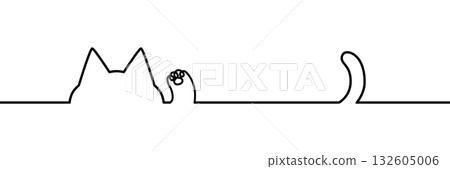 Cat motif line material 132605006