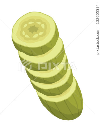 Homemade pickled cucumber. Clip-art of marinated food for packaging, label, menu, signboard or showcase. Fermented veggies, crunch gherkin with salt. Healthy vegetarian food 132605554