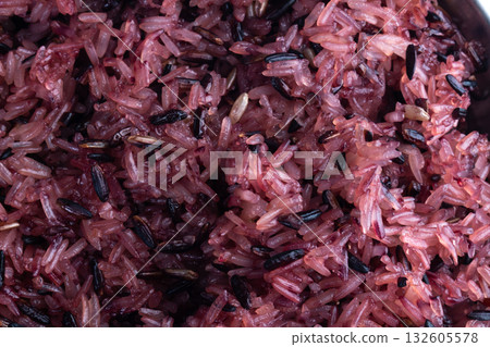 Black sticky rice texture background Black sticky rice texture background 132605578