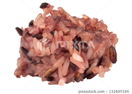 Black sticky rice piece on white background 132605584