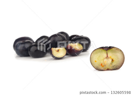blueberry cut slice half on a white background 132605598