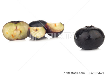blueberry cut slice half on a white background 132605621