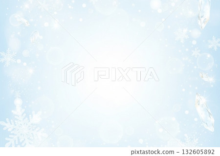雪花和淺色背景：冬天透明感和優雅的白色紋理 132605892