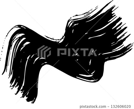 Real Ink Hand Drawn Dry Brush Grunge Wave Stroke Texture 132606020