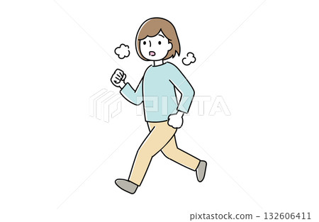 一名女子略微氣喘吁籲。 132606411