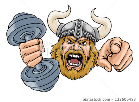 Viking Weight Lifting Gym Mascot 132606458