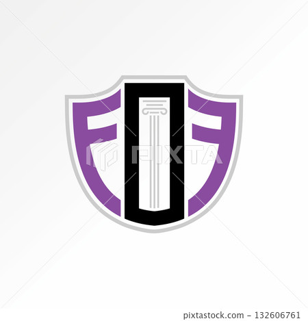 Logo design graphic concept creative premium vector stock image top sell initial FO or FOF font on shield guard with building pillar law legality firm Logo design graphic concept creative premium vector stock image top sell initial FO or FOF font on shield guard with building pillar law legality firm 132606761