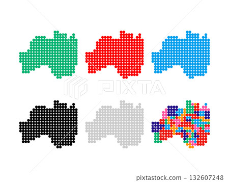 Pixel art map_Fukushima prefecture_Circle dot-03 132607248