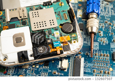 Repairing and upgrade circuit mainboard of notebook, electronic, computer hardware and technology. 132607507