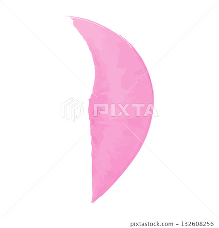 A delicate, pink, watercolor petal is displayed against a stark white background. The petal is a vector illustration, suggesting use in graphic design or environmental conservation infographics. 132608256
