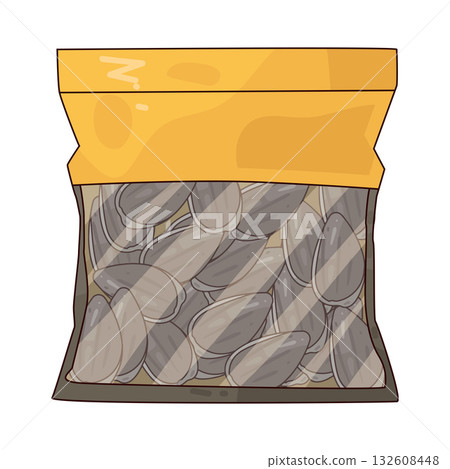 illustration of Sunflower Seed Bag illustration of Sunflower Seed Bag 132608448