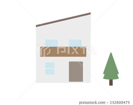 一個簡單的房子的插圖 132608475