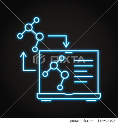 Digital twin neon icon 132608502