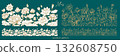 Seamless border patterns with lotus flowers, 132608750