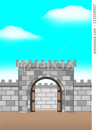 城堡大門和藍天 132608907