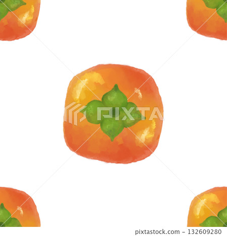 Watercolor persimmon seamless pattern Watercolor persimmon seamless pattern 132609280