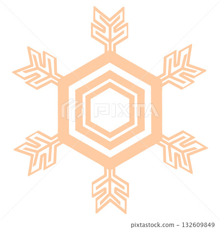 一款簡潔的淺橙色雪花圖案， 132609849