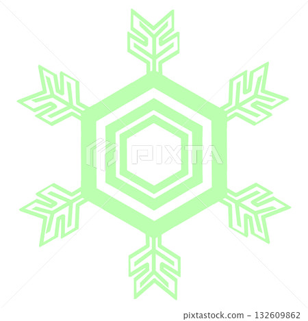 A simple light green snowflake design, 132609862