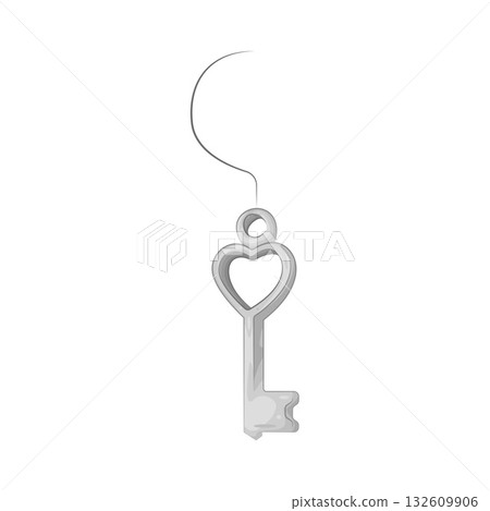 Illustration of heart key 132609906