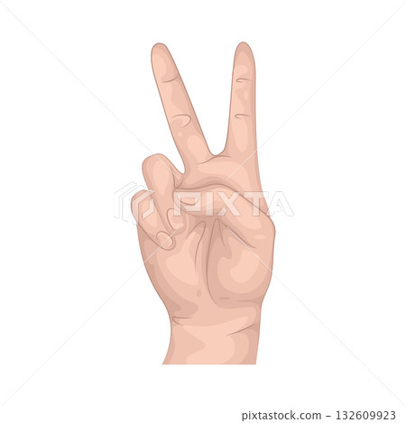 Illustration of peace hands Illustration of peace hands 132609923