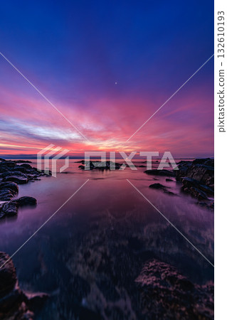 A starry morning on the beach - dawn at Hinode Cape 132610193